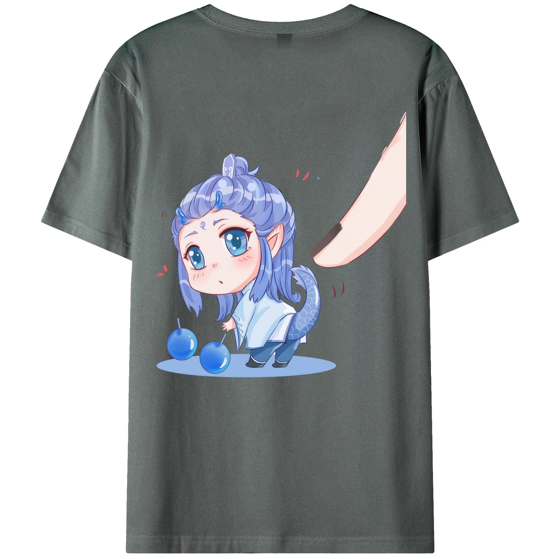 （画像用） Ne Zha 2 ナタ 魔童の大暴れ 綿100％ メンズ半袖Tシャツ（バックプリント） 通気性